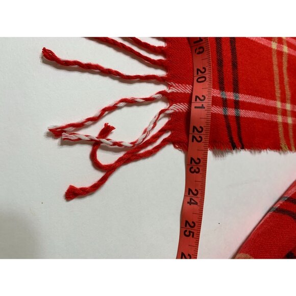 NWT Steve Madden Red Plaid Long Scarf - Picture 5 of 7